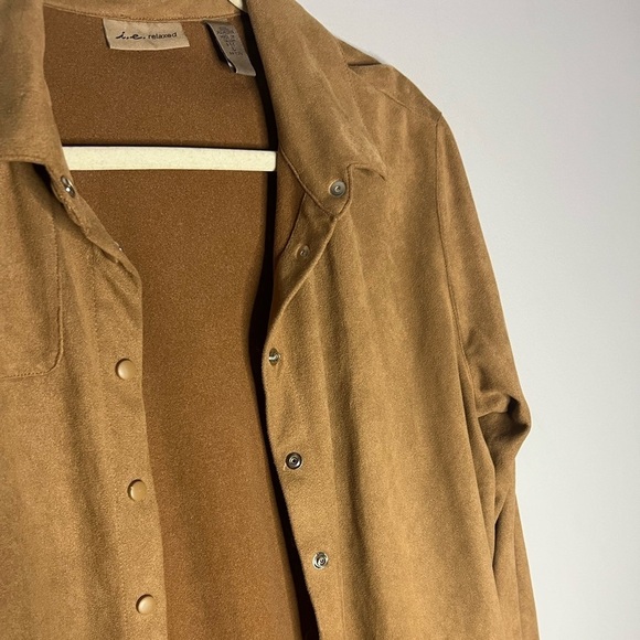 Y2K i.e. Relaxed Western Faux Suede Lightweight Button Down Large - Picture 4 of 5